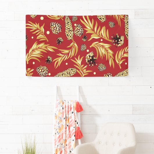 Weihnachtsmuster, Kiefernschnee 3 Banner (Insitu)