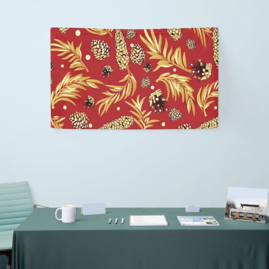 Weihnachtsmuster, Kiefernschnee 3 Banner (Messeveranstaltung)