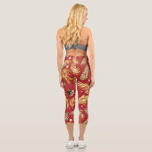 Weihnachtsmuster, Kiefernschnee 3 Capri Leggings (Rückseite)