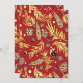 Weihnachtsmuster, Kiefernschnee 3 Dankeskarte (Vorne/Hinten)