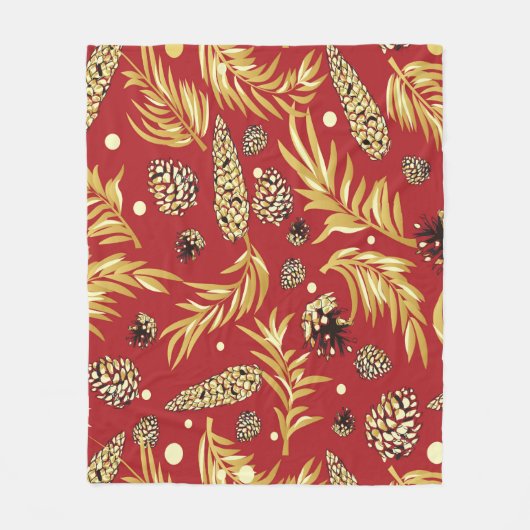 Weihnachtsmuster, Kiefernschnee 3 Fleecedecke (Vorderseite)