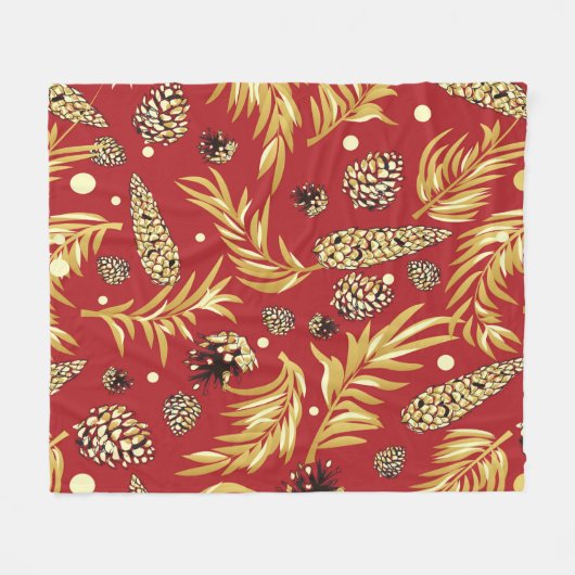 Weihnachtsmuster, Kiefernschnee 3 Fleecedecke (Vorderseite (Horizontal))