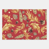 Weihnachtsmuster, Kiefernschnee 3 Geschenkpapier Set (Vorderseite 3)