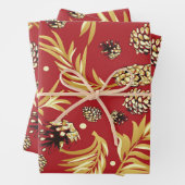 Weihnachtsmuster, Kiefernschnee 3 Geschenkpapier Set (Beispiel)