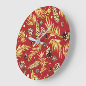 Weihnachtsmuster, Kiefernschnee 3 Große Wanduhr (Winkel)