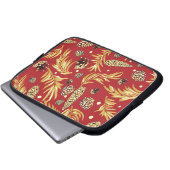 Weihnachtsmuster, Kiefernschnee 3 Laptopschutzhülle (Vorne Knopf)