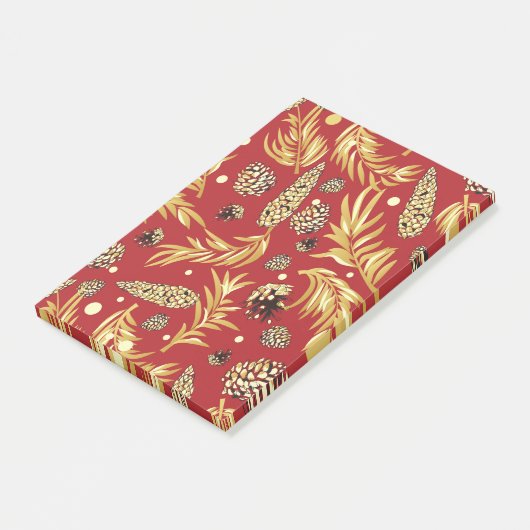 Weihnachtsmuster, Kiefernschnee 3 Post-it Klebezettel (angewinkelt)