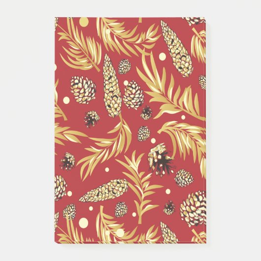 Weihnachtsmuster, Kiefernschnee 3 Post-it Klebezettel (Vorderseite)