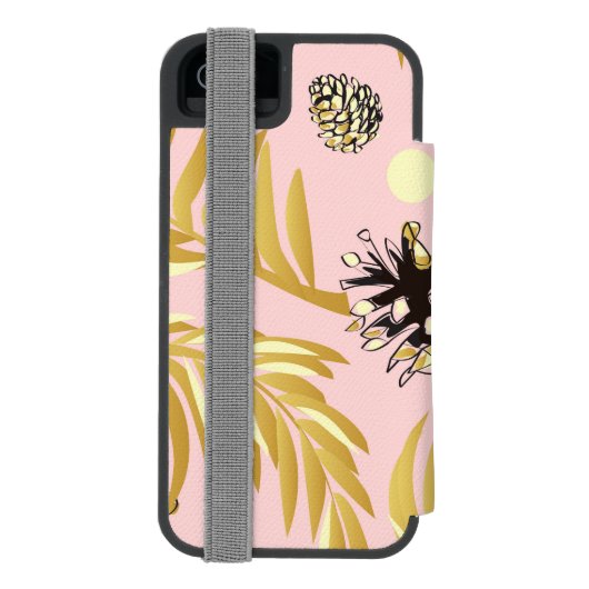 Weihnachtsmuster, Kiefernschnee 4 Incipio iPhone Geldbeutel-Hülle (Folio Rückseite)