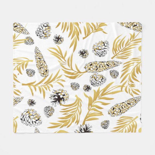 Weihnachtsmuster, Kiefernschnee 5 Fleecedecke (Vorderseite (Horizontal))