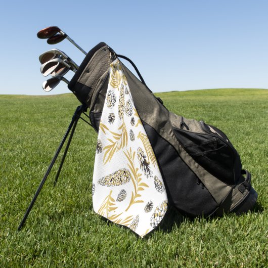 Weihnachtsmuster, Kiefernschnee 5 Golfhandtuch (Gras)