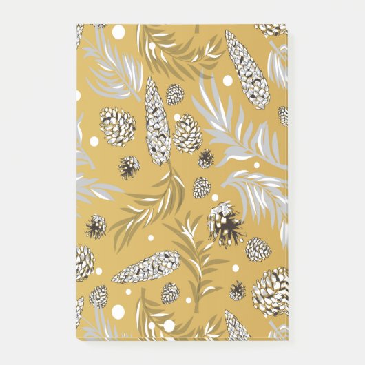 Weihnachtsmuster, Kiefernschnee 6 Post-it Klebezettel (Vorderseite)