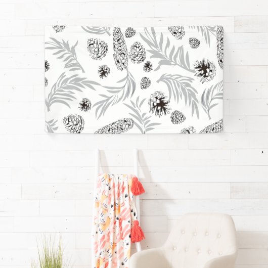 Weihnachtsmuster, Kiefernschnee 7 Banner (Insitu)