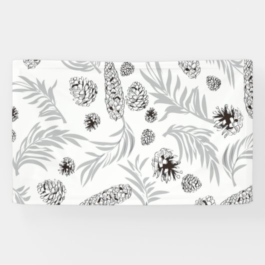 Weihnachtsmuster, Kiefernschnee 7 Banner (Horizontal)