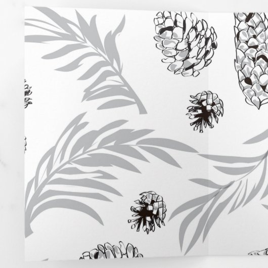 Weihnachtsmuster, Kiefernschnee 7 Dreifach Gefaltete Urlaubskarte (Innen Erste Seite)