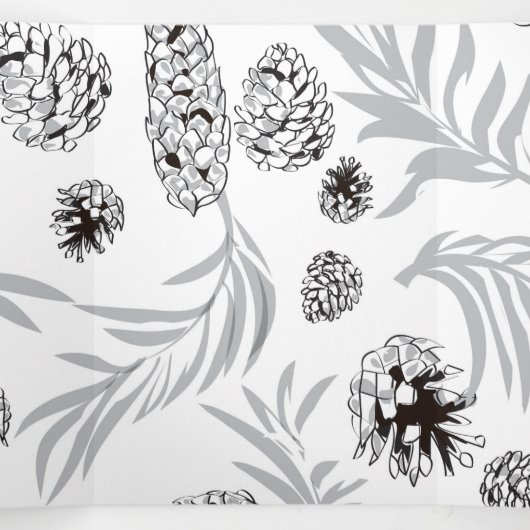 Weihnachtsmuster, Kiefernschnee 7 Dreifach Gefaltete Urlaubskarte (Innenseite Mitte)