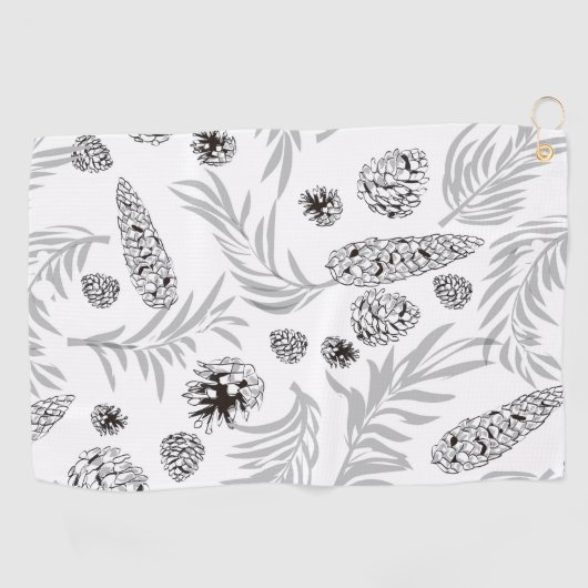 Weihnachtsmuster, Kiefernschnee 7 Golfhandtuch (Horizontal)