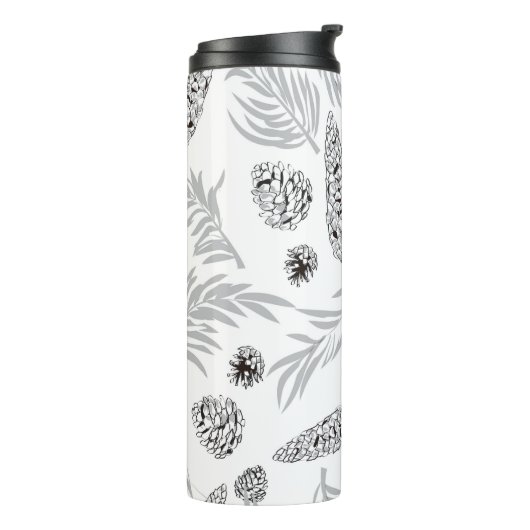 Weihnachtsmuster, Kiefernschnee 7 Thermosbecher (Nach links gedreht)