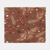 Weihnachtsmuster, Kiefernschnee 8 Fleecedecke (Vorderseite (Horizontal))