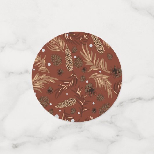 Weihnachtsmuster, Kiefernschnee 8 Konfetti (Klein Vorderseite)