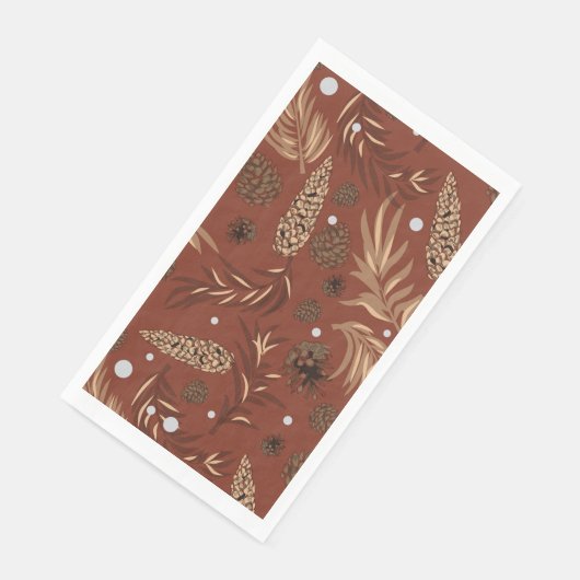 Weihnachtsmuster, Kiefernschnee 8 Serviette (Ecke)