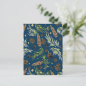 Weihnachtsmuster, Kiefernschnee 9 Feiertagspostkarte (Stehend Vorderseite)