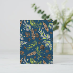 Weihnachtsmuster, Kiefernschnee 9 Feiertagspostkarte