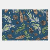 Weihnachtsmuster, Kiefernschnee 9 Geschenkpapier Set (Vorderseite 3)