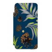 Weihnachtsmuster, Kiefernschnee 9 Incipio iPhone Geldbeutel-Hülle (Folio Vorderseite)