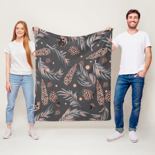 Weihnachtsmuster, Kiefernschnee Fleecedecke (Beispiel)