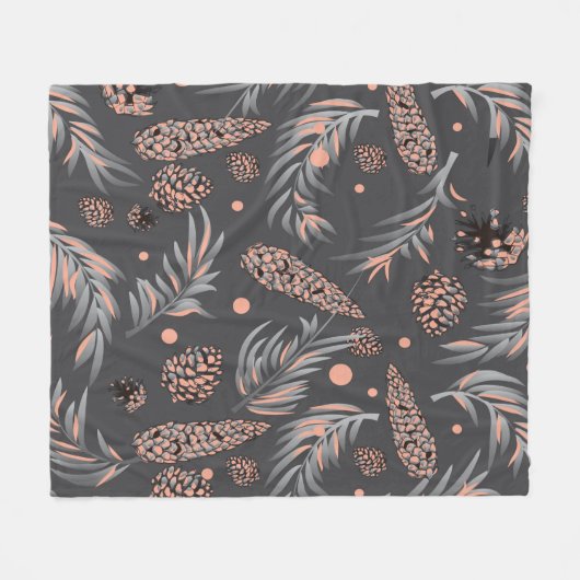Weihnachtsmuster, Kiefernschnee Fleecedecke (Vorderseite (Horizontal))