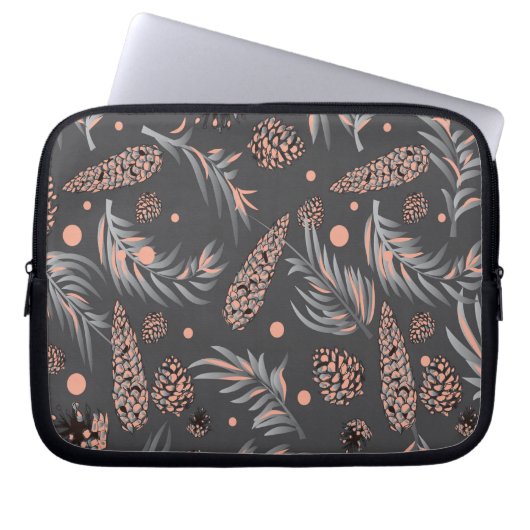 Weihnachtsmuster, Kiefernschnee Laptopschutzhülle (Vorderseite)