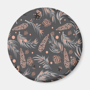 Weihnachtsmuster, Kiefernschnee Magnet