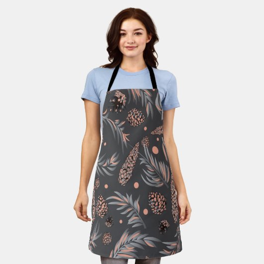 Weihnachtsmuster, Kiefernschnee Schürze (Getragen)