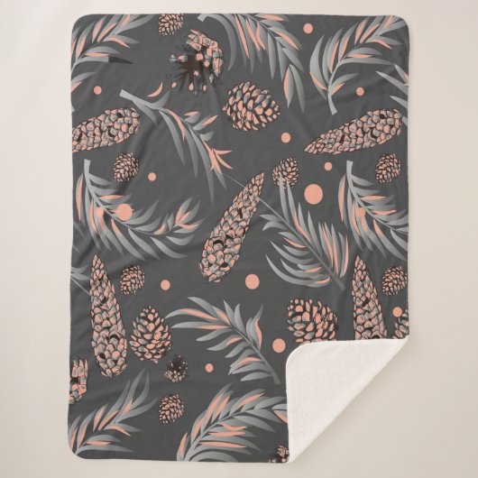 Weihnachtsmuster, Kiefernschnee Sherpadecke (Vorderseite)