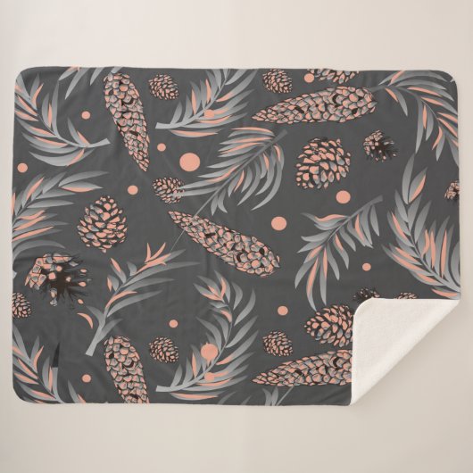 Weihnachtsmuster, Kiefernschnee Sherpadecke (Vorderseite (Horizontal))