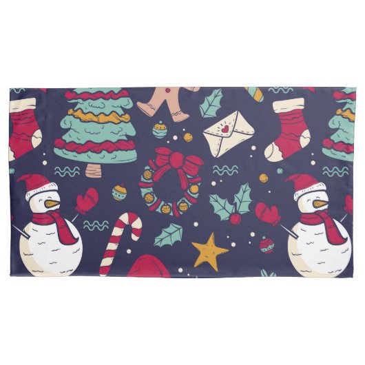 Weihnachtsmuster Kissenbezug (Vorderseite)