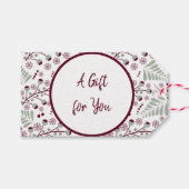 Weihnachtsmuster Klassisch Rot und Grün Geschenkanhänger (Vorderseite (Horizontal))