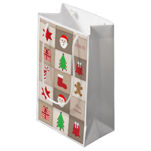 Weihnachtsmuster-kleine Geschenk-Tasche Kleine Geschenktüte
