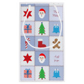 Weihnachtsmuster Kleine Geschenktasche - Blau Kleine Geschenktüte (Rückseite)