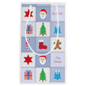 Weihnachtsmuster Kleine Geschenktasche - Blau Kleine Geschenktüte (Vorderseite)