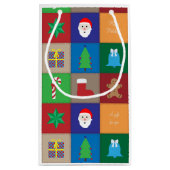 Weihnachtsmuster Kleine Geschenktasche - farbenfro Geschenktüte (Rückseite)