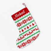 Weihnachtsmuster Kleiner Weihnachtsstrumpf (Rückseite (Hängend))