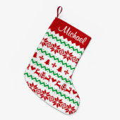 Weihnachtsmuster Kleiner Weihnachtsstrumpf (Vorderansicht (hängend))