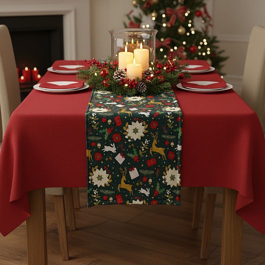 Weihnachtsmuster Kurzer Tischläufer