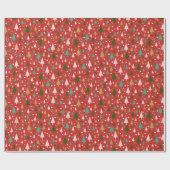 Weihnachtsmuster - Landschaft der bunten Bäume Geschenkpapier (Flach)
