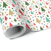 Weihnachtsmuster - Landschaft der bunten Bäume Geschenkpapier (Rolleneckpunkt)