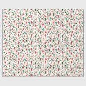 Weihnachtsmuster - Landschaft der bunten Bäume Geschenkpapier (Flach)