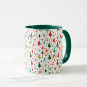 Weihnachtsmuster - Landschaft der bunten Bäume Tasse (VorderseiteRechts)