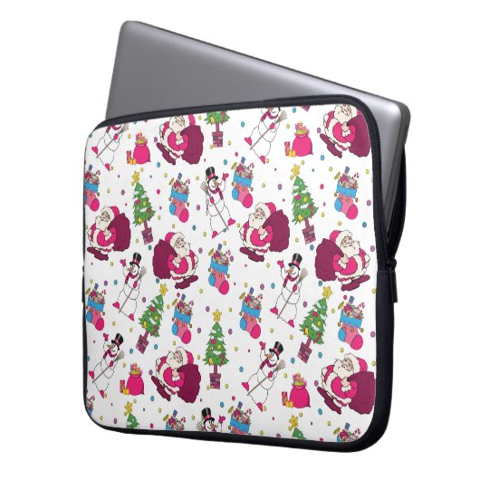 Weihnachtsmuster Laptopschutzhülle (Vorderseite Links)